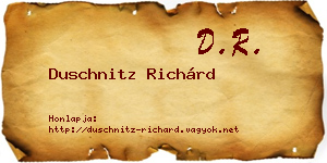 Duschnitz Richárd névjegykártya
